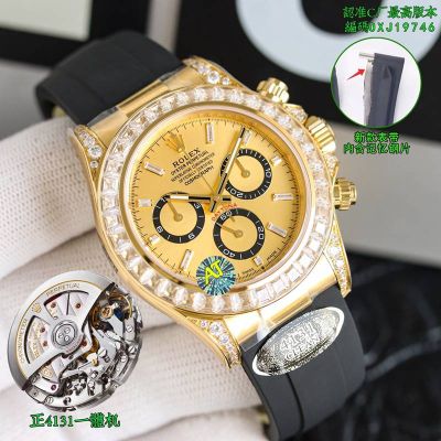 Clean Factory Gold ROLEX Daytona Replica 4131 Movement Gold Dial Watch